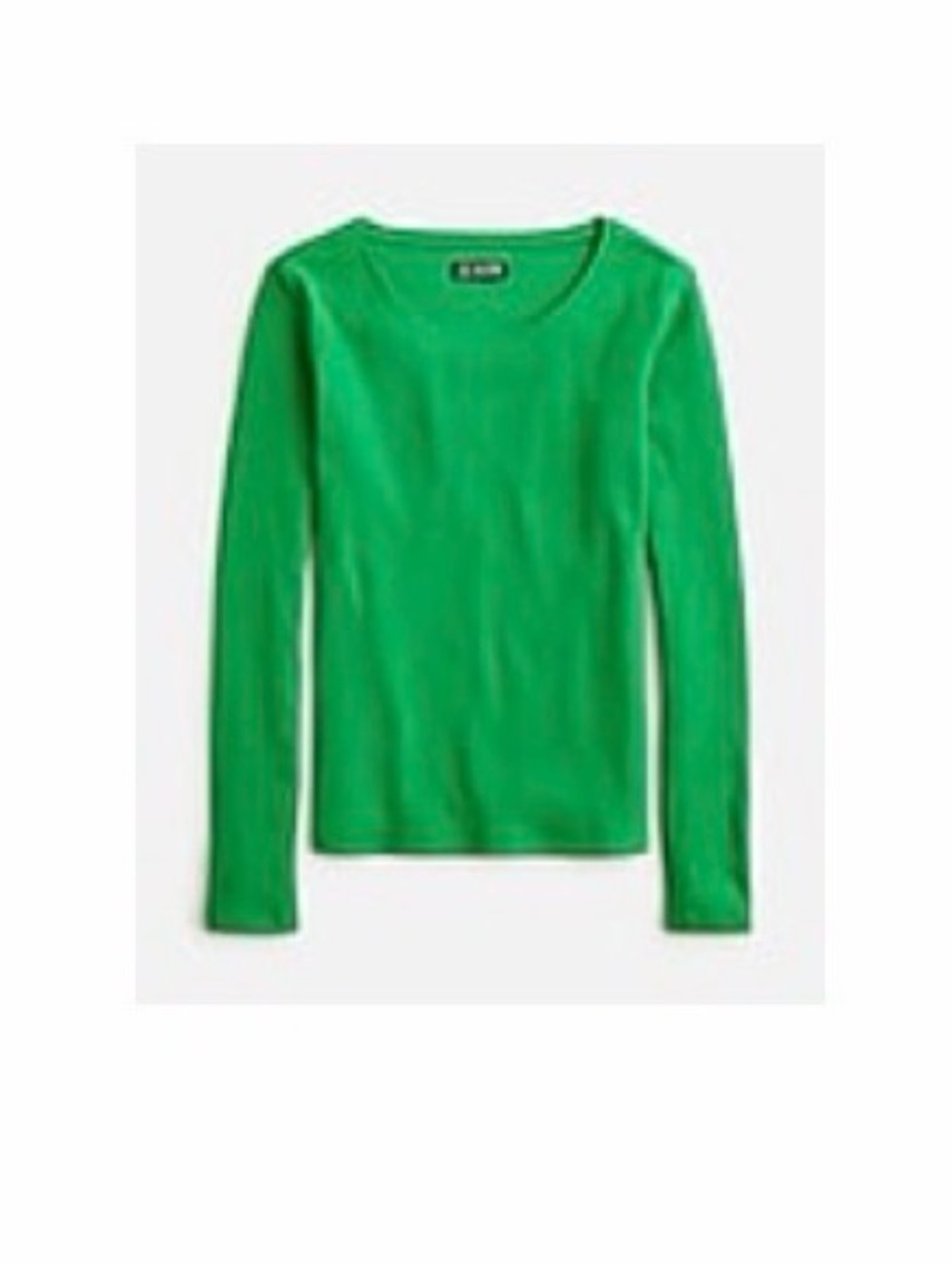 J. Crew XL Long Sleeve Crewneck Ribbed Tee in Bright Green